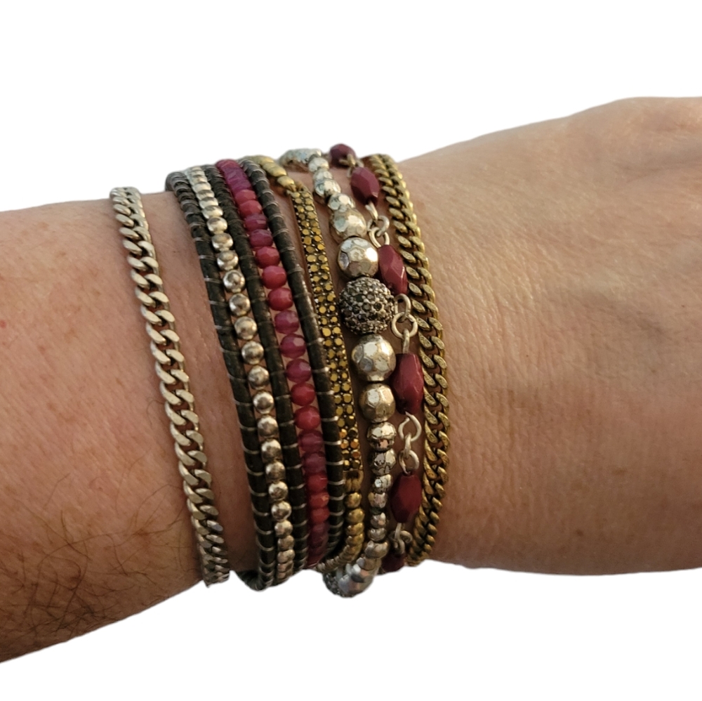 Multi Strand Beaded Bracelet Magnetic